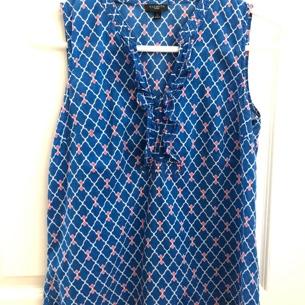 Talbots Sleeveless Top - Blue - Petite Small